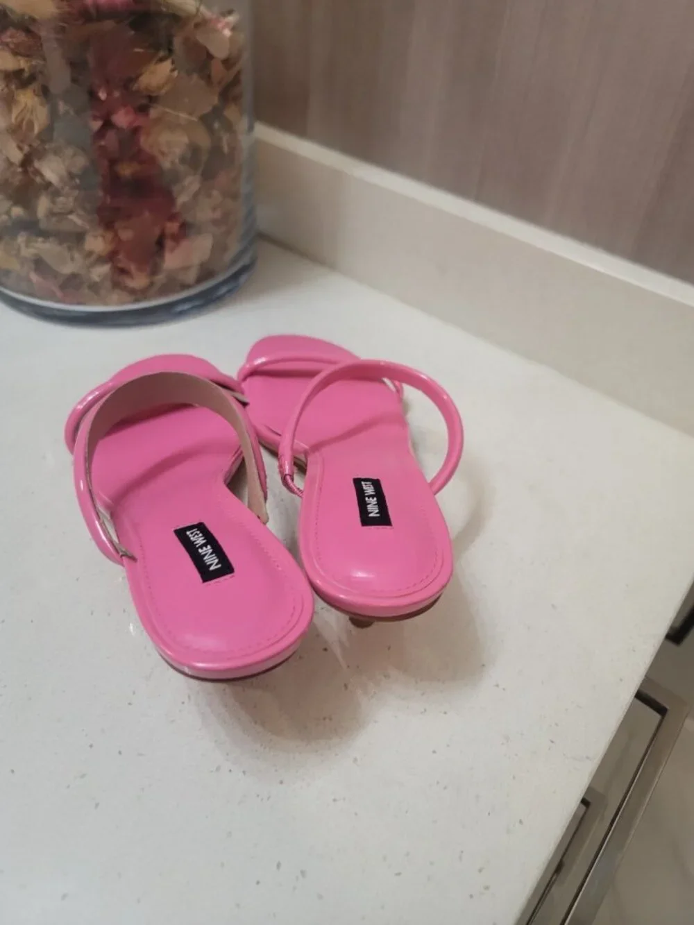 Nine West Padma Heeled Sandal Patent Pink Women's Size 9 M New